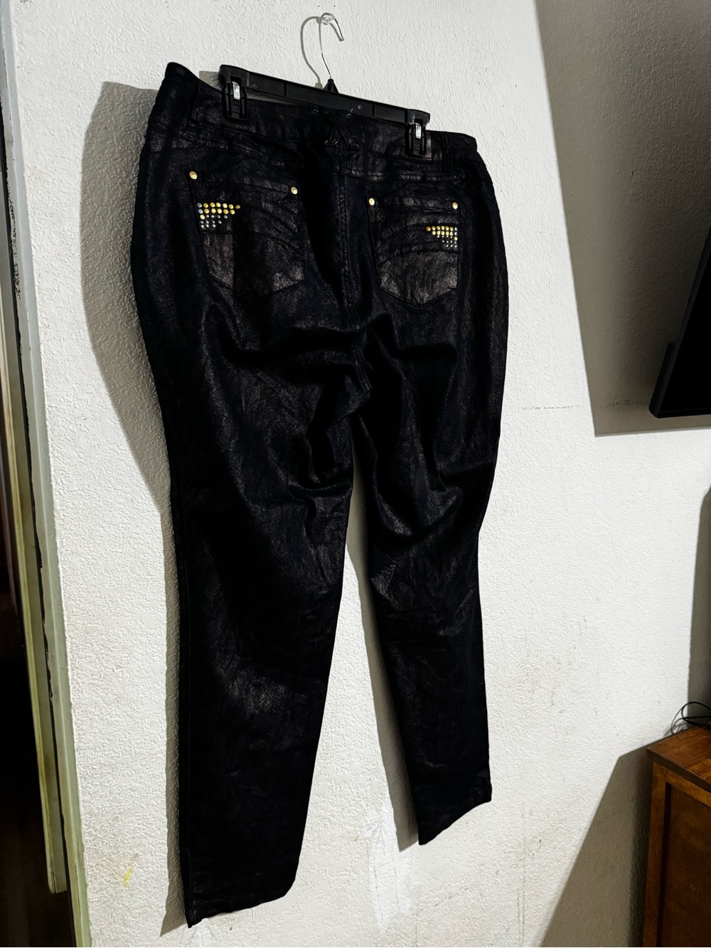 Black Studded Back Pocket Pants
